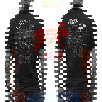Papa Bear Men Red Plaid Christmas Pajama Family Dad Men's Back Print T-Shirt - Monsterry