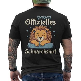 Papa Official Snoring Pyjamas Lion Sleep T-Shirt mit Rückendruck - Geschenkecke