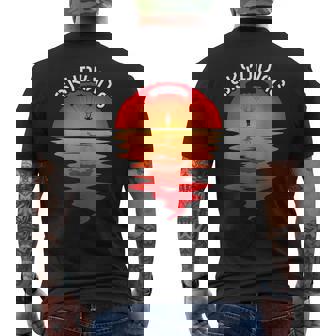 Parachuting Skydiver Vintage Sunset Parachutist Skydiving Men's Back Print T-Shirt - Monsterry