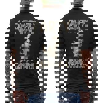 Party Animal Husky Joyful Vibe Dancing Energy Premium Men's Back Print T-Shirt - Monsterry