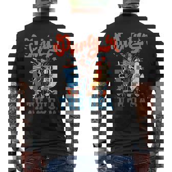 Party In The USA Hot Dog Fireworks American Flag 4th Of July Men's Back Print T-Shirt - Monsterry