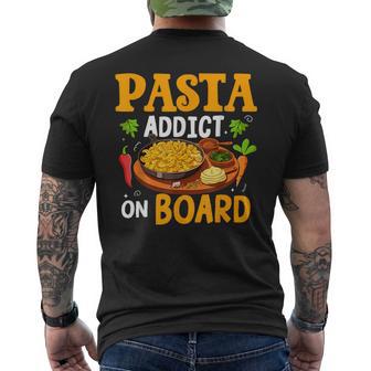 Pasta Addict On Board Pasta Party Men's Back Print T-Shirt - Monsterry