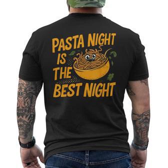 Pasta Night Is The Best Night Pasta Party Men's Back Print T-Shirt - Monsterry
