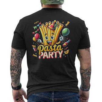 Pasta Party Pasta Graphic Tees Men's Back Print T-Shirt - Monsterry
