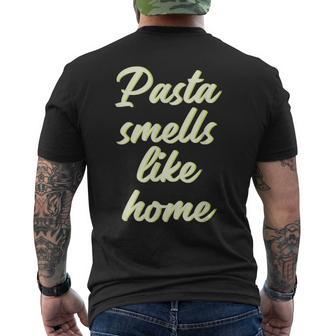 Pasta Smells Like Home Comfort Food Spaghetti Lover Retro Men's Back Print T-Shirt - Monsterry