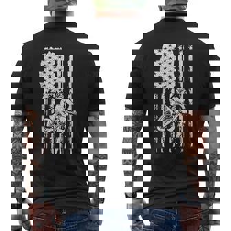 Patriotic Dirt Biking American Flag Rider Motocross Riding Men's Back Print T-Shirt - Monsterry
