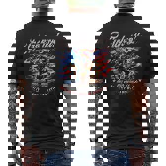 Patriotic USA Flag Military Appreciation Thank You Military Men's Back Print T-Shirt - Monsterry