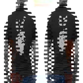 Peace Hand Sign Peaceful Love Good Bye Sign Language Shirt Men's Back Print T-Shirt - Monsterry