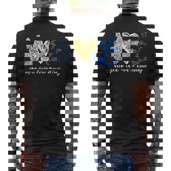 Peace Love And Cruising Ocean Vacation Cruise Ship Anchor Men's Back Print T-Shirt - Monsterry
