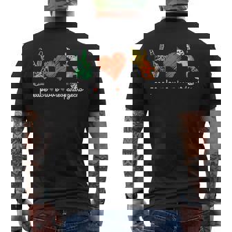 Peace Love Leopard Gecko Heart Men's Back Print T-Shirt - Monsterry