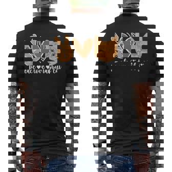 Peace Love Orange Tabby Cat Owner Orange Tabby Cat Lover Men's Back Print T-Shirt - Monsterry