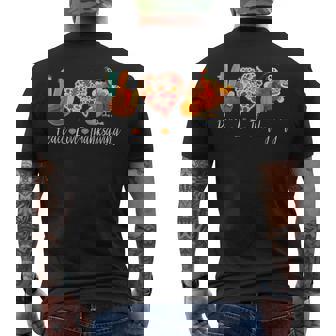 Peace Love Thanksgiving Turkey Fall Autumn Thanksgiving Day Men's Back Print T-Shirt - Monsterry