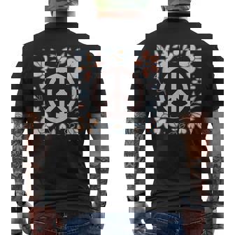 Peace Sign Love Happy Vibes Freedom Love Men's Back Print T-Shirt - Monsterry