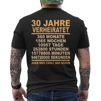 Pearl Wedding Anniversary 30Th Anniversary Married T-Shirt mit Rückendruck - Geschenkecke