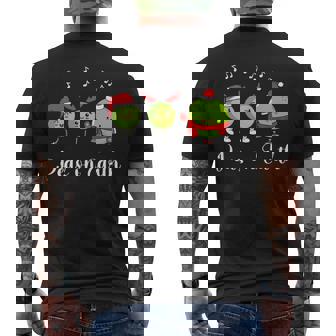 Peas On Earth Peace On Earth Christmas Pun Premium Men's Back Print T-Shirt - Monsterry