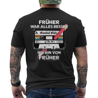 With Pencil Früher War Alles Besser Retro Cassette T-Shirt mit Rückendruck - Geschenkecke