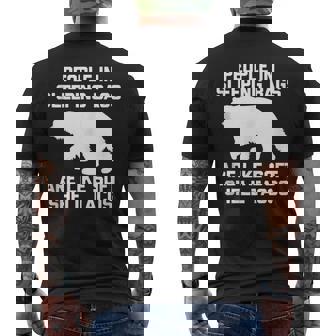 People In Sleeping Bags Are Like Soft Shell Tacos Camp Tank Top Men's Back Print T-Shirt - Monsterry