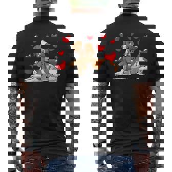 Perro Spaniel Bretón Con Peluche Y Muchos Corazones Camiseta Hombre Estampado Espalda - Regaloses