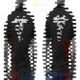 Petit Caducée Symbole De Médecine Tige De Bâton D'asclépios T-shirt imprimé au dos - Cadeauxyz