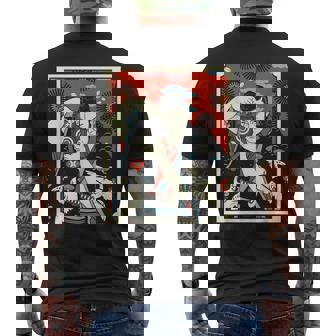 Photographer Japanese Samurai Warrior Armor Sword Mask Men's Back Print T-Shirt - Monsterry