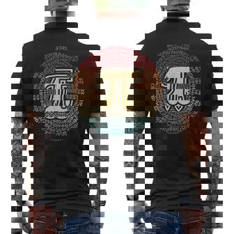 Pi Day Math Teacher Student 314 Retro Men's Back Print T-Shirt - Monsterry