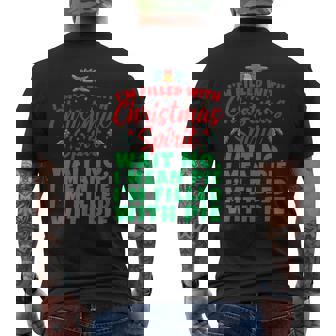 Pie Christmas Spirit Premium Men's Back Print T-Shirt - Monsterry
