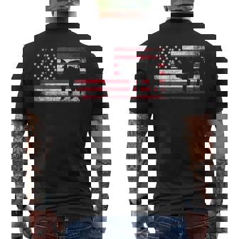 Pig BBQ Farmer Farm 4th Of July American Flag USA America Men's Back Print T-Shirt - Monsterry
