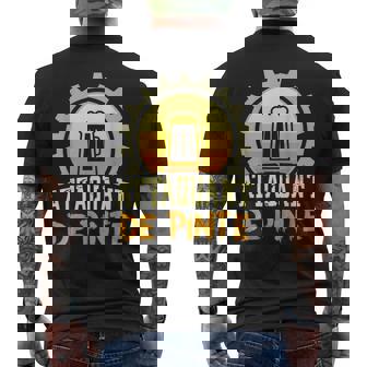 Pint Attacker Drinking Glass Liquor Cider Beverages Men's Back Print T-Shirt - Monsterry