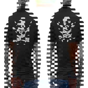 Pirate Sword Skull Bones Halloween Tea Men's Back Print T-Shirt - Monsterry