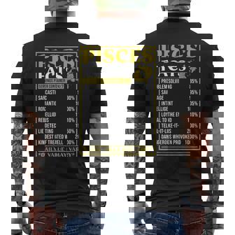 Pisces Zodiac Facts Zodiac Facts Funny Pisces Men's Back Print T-Shirt - Monsterry