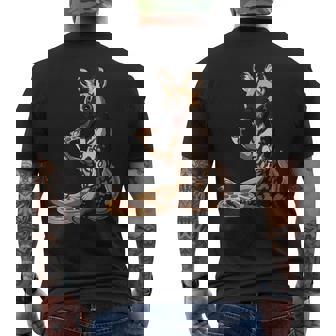 Pizza Lover African Wild Dog Men's Back Print T-Shirt - Monsterry