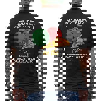 Pizza Party On The Bocce Court Bocce Player Bocce Ball Tank Top Men's Back Print T-Shirt - Monsterry