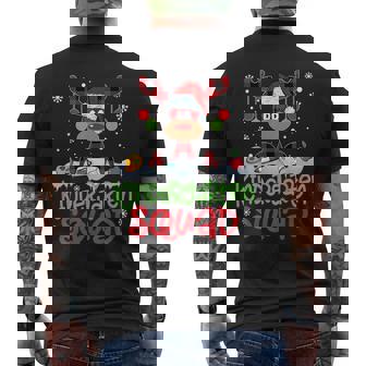 Plaid Reindeer Santa Hat Kindergarten Squad Teacher Xmas Men's Back Print T-Shirt - Monsterry