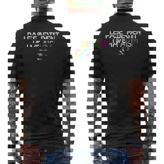 Please Be Patient I Have Autism Shirt Autism Infinity Symbol Men's Back Print T-Shirt - Monsterry