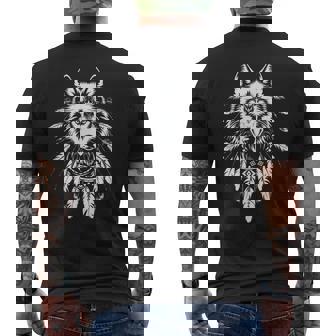 Plume De Loup Indien T-shirt imprimé au dos - Cadeauxyz