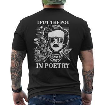 Poesía Poesía Edgar Allan Poe Con Raven Gothic Horror Escritor Camiseta Hombre Estampado Espalda - Regaloses
