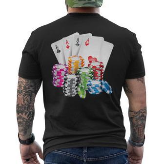 Poker Gambling Game Cards Chips Casino Poker T-Shirt mit Rückendruck - Geschenkecke