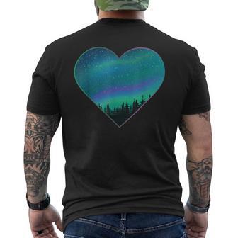 Polar Lights Heart Northern Lights Aurora Borealis T-Shirt mit Rückendruck - Geschenkecke