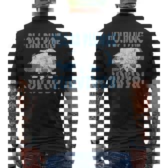 Polar Plunge Survivor Fun Vintage Look Polar Bear Artwork Men's Back Print T-Shirt - Monsterry