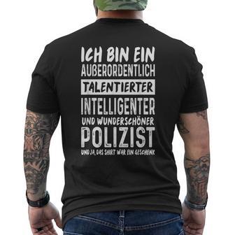 Police Officer Intelligent Beautiful Police T-Shirt mit Rückendruck - Geschenkecke