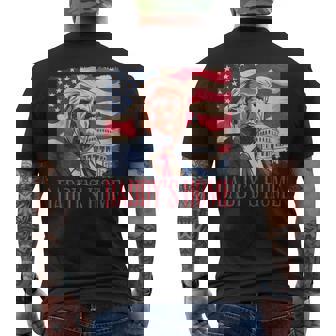 Political Statement Daddy's Home Trump Men's Black Small Classic Fit Trump Patriotic Graphic Men's T-shirt Back Print - Seseable