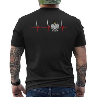 Polska Eagle Pole Heartbeat Ecg Pulse Polish Pride T-Shirt mit Rückendruck - Geschenkecke