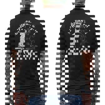 Polygonal Schrödinger's Cat Science Dead And Alive T-Shirt mit Rückendruck - Geschenkecke