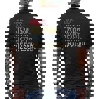 Pops The Man The Myth The Legend Father's Day For Grandpa Men's T-shirt Back Print | Mazezy