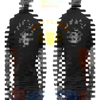 Portland Maine Retro Vintage Style Craft Beer Drinkers Men's Back Print T-Shirt - Monsterry