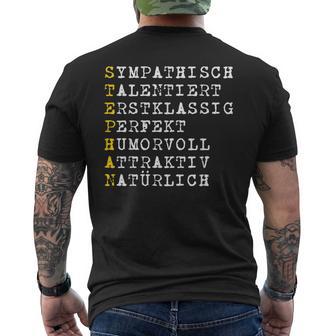 Positive Features Character Name Stephan T-Shirt mit Rückendruck - Geschenkecke