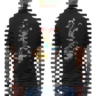 Pot Of Gold Skeleton Pirate Dabbing Dab Hat Pirate Outfit Men's Back Print T-Shirt - Monsterry