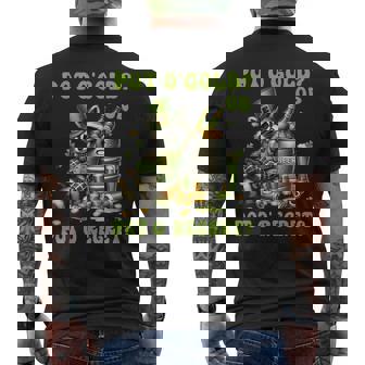 Pot O'Gold Or Pot O' Regret St Patrick's Day Raccoon Beer Men's Back Print T-Shirt - Monsterry