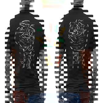 Power Fist Hand Shirt Inspiring Leaders Black History Men's Back Print T-Shirt - Monsterry