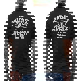 Powered By Chocolate Milk Bodybuilding Workout Men's Back Print T-Shirt - Monsterry